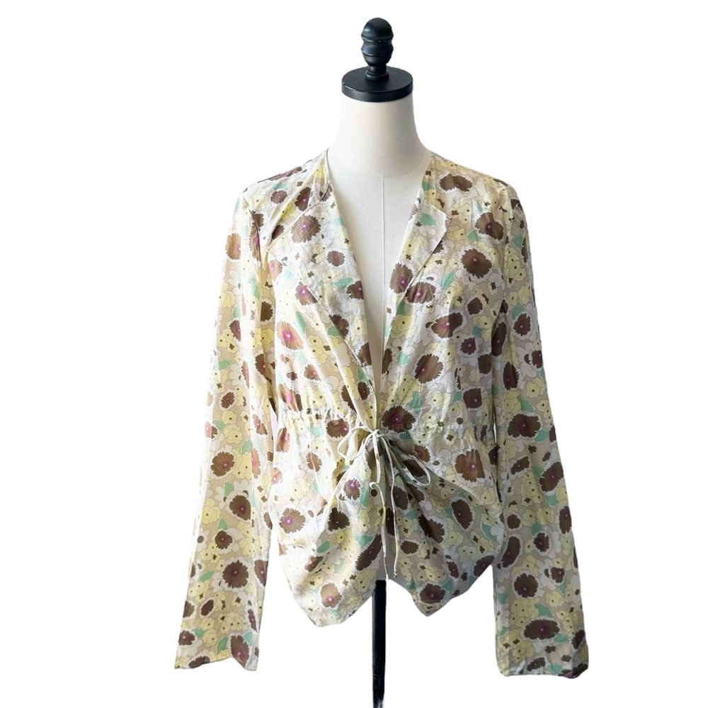 Marni Floral Lightweight Cotton Drawstring Blouse | 44 (8) NWT